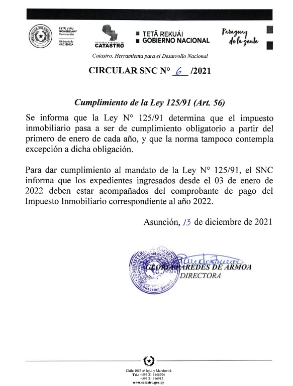 CIRCULAR SNC N° 06-2021